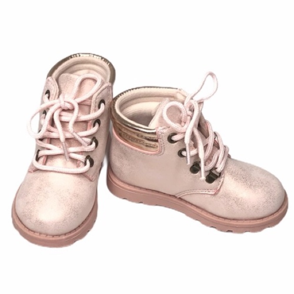 Carter’s pink and rose gold lace up work boots